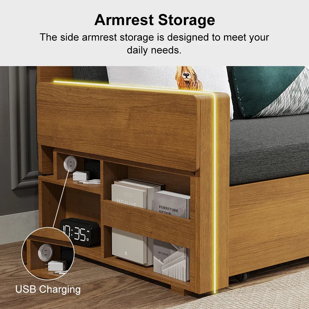 Spacely Versatile Sofa Bed: USB Charging