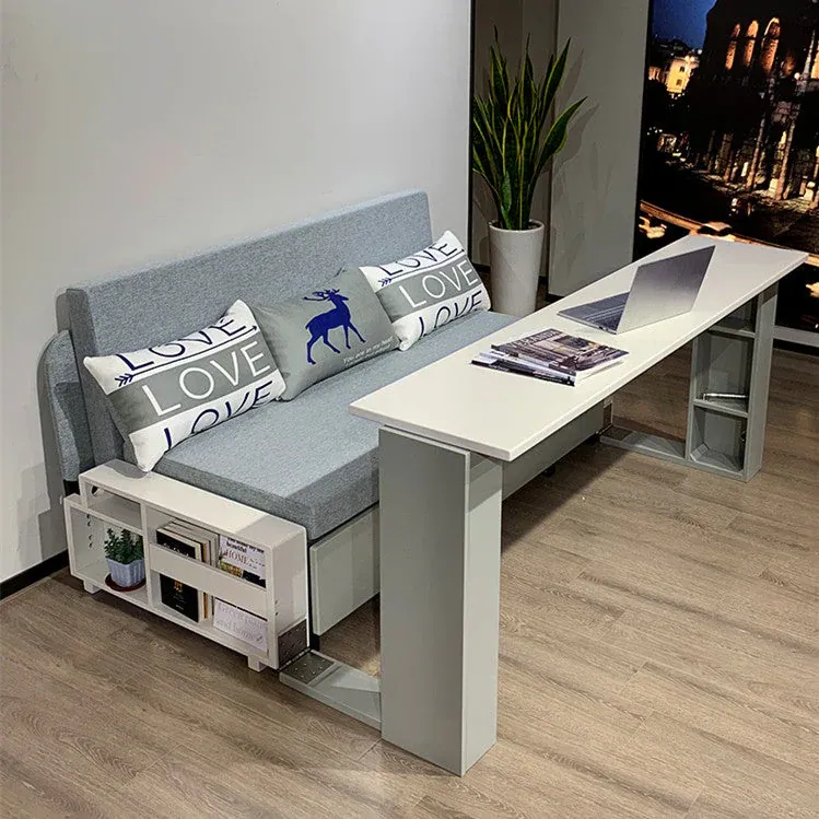 Real photo of the Spacely Versatile Sofa Bed in White & Gray