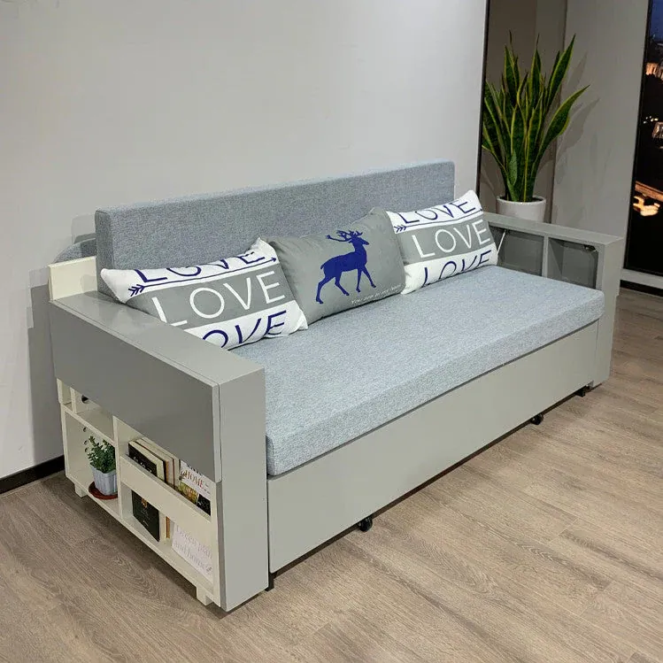 Real photo of the Spacely Versatile Sofa Bed in White & Gray