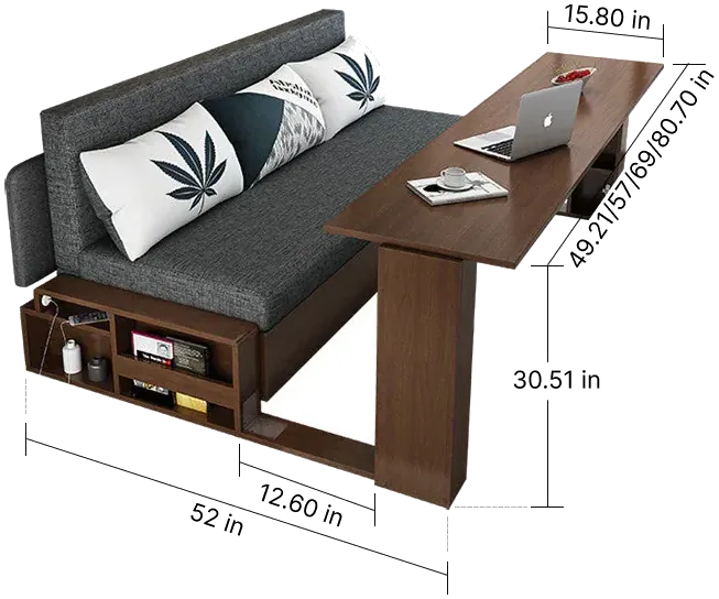 Spacely Versatile Sofa Bed measurements as a work desk